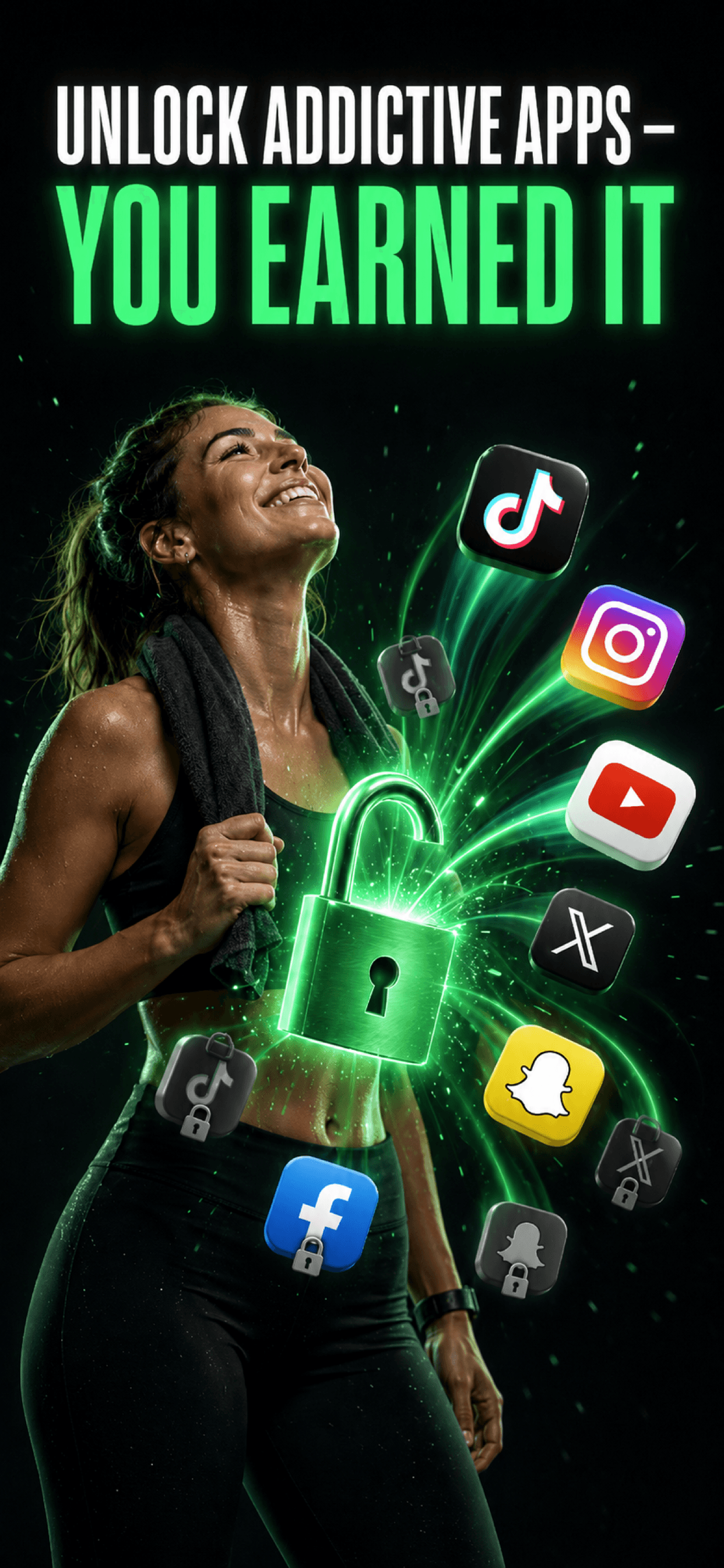Schalte süchtig machende Apps frei, nachdem du dir die Zeit verdient hast